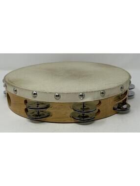 CP 10 Inch Double Row WoodTambourine with Head Percussion Instrument